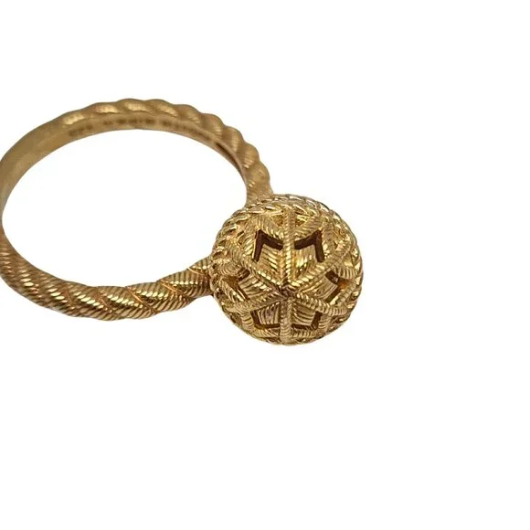 Judith Ripka Gold Over Sterling Silver CZ Dangle Ball Ring Size 11 #17002